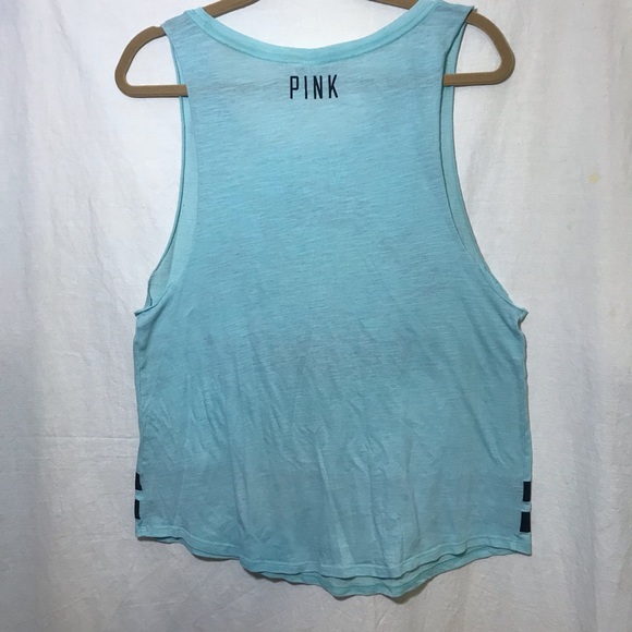 Victoria’s Secret PINK Blue & Black I’ll Workout Tomorrow Graphic Tank Top M GUC - Picture 3 of 6